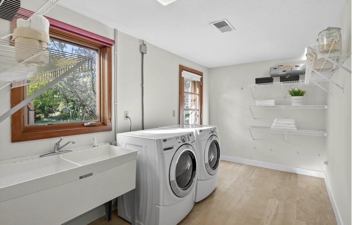 Edina laundry room after — new LVT, painted