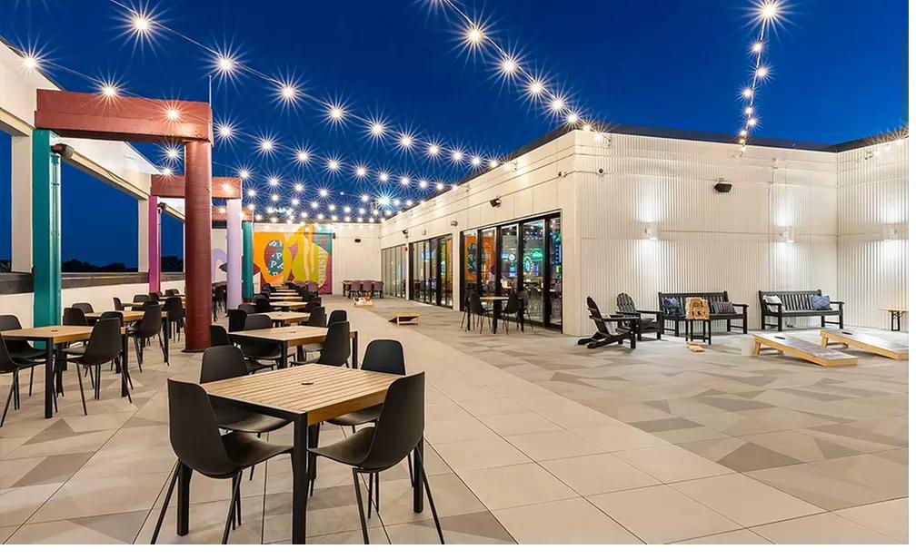 Commercial build-out — rooftop patio, Puttshack